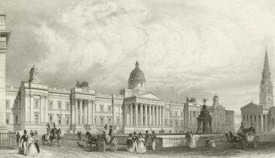 The New National Gallery, Trafalgar Square, London av Thomas Hosmer Shepherd