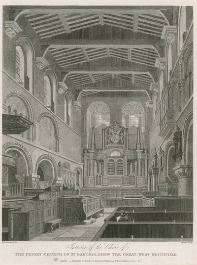 Priory Church of St Bartholomew the Great, West Smithfield av Thomas Hosmer Shepherd