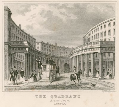 The Quadrant, Regent Street, London av Thomas Hosmer Shepherd
