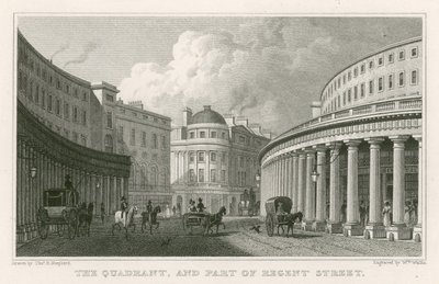 Kvadranten och en del av Regent Street, London av Thomas Hosmer Shepherd