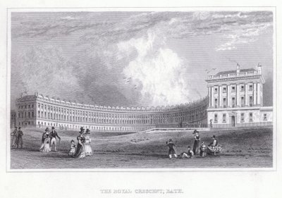 The Royal Crescent, Bath (gravyr) av Thomas Hosmer Shepherd