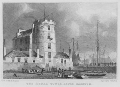 Signaltornet, Leith Harbor (gravyr) av Thomas Hosmer Shepherd