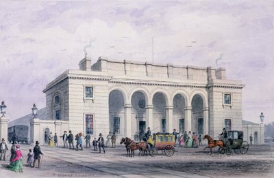 Den sydvästra järnvägsstationen vid Nine Elms Vauxhall, 1856 av Thomas Hosmer Shepherd