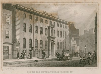 The South Sea House, Threadneedle Street, London av Thomas Hosmer Shepherd