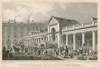 Den nordvästra fasaden av den nya Covent Garden Market, London av Thomas Hosmer Shepherd