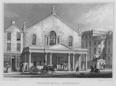 Theatre Royal, Edinburgh (gravyr) av Thomas Hosmer Shepherd