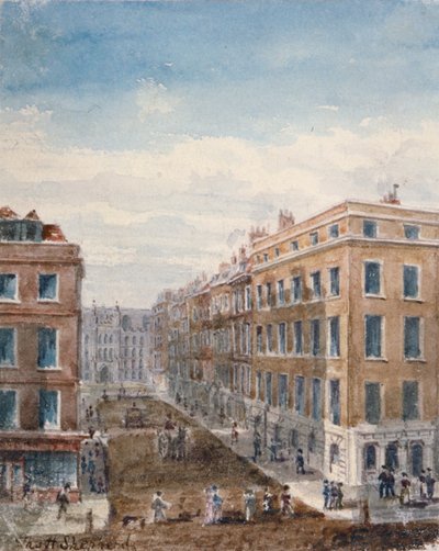 Utsikt över King Street, norrut från Cheapside till Guildhall, City of London, 1840 av Thomas Hosmer Shepherd
