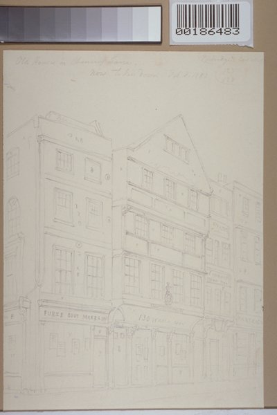 Utsikt över gamla hus i Chancery Lane, 1853 av Thomas Hosmer Shepherd