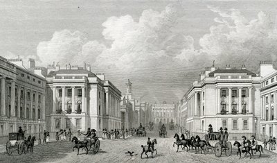 Waterloo Place och en del av Regent Street, pub.1828 av Thomas Hosmer Shepherd