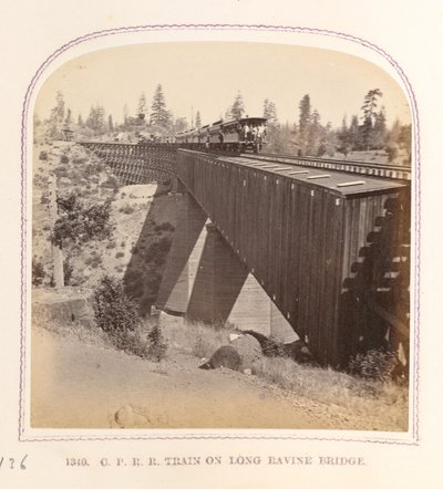 Tåg på Long Ravine Bridge av Thomas Houseworth