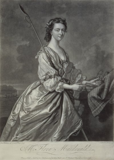Flora MacDonald (1722-90), graverad av J. Faber,1747 (mezzotintgravyr) av Thomas Hudson
