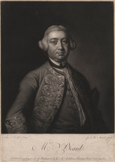Mr. Beard, graverad av James McArdell (ca 1729-65), 1764 (mezzotint) av Thomas Hudson