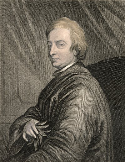Porträtt av John Dryden (1631-1700) graverad av Charles Edward Wagstaff (f.1808) pub. av William Mackenzie av Thomas Hudson