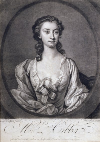 Porträtt av Mrs Cibber (1714-66), skådespelerska och sångerska, graverad av John Faber (1684-1756), 1746 av Thomas Hudson