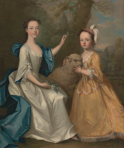 Unga kvinnor med ett lamm av Thomas Hudson