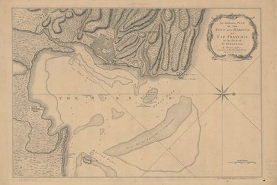 En autentisk plan över staden och hamnen Cap-François på ön S:t Domingo. LOC 73695949 av Thomas Jefferys