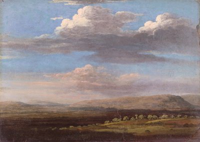 En vy i Radnorshire (olja på papper) av Thomas Jones