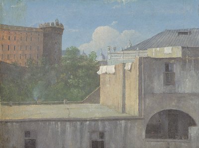 Byggnader i Neapel med nordöstra sidan av Castel Nuovo av Thomas Jones