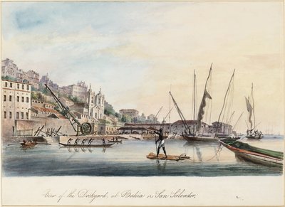 Utsikt över varvet, vid Bahia eller San Salvador av Thomas L. Hornbrook