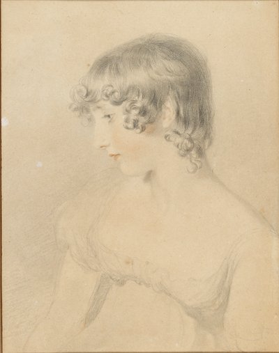 Bystporträtt av Susan Bloxam, vänd i profil till vänster, 1818 av Thomas Lawrence