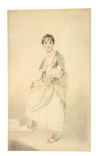 Porträtt av Lady Frances Hamilton (1795-1860) (svart och röd krita) av Thomas Lawrence