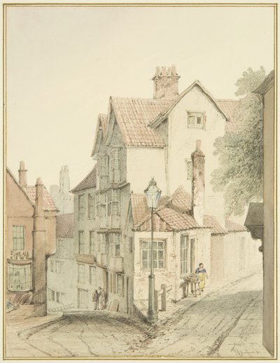 Hörn av Trenchard Lane och Steep Street (akvarell på papper) av Thomas Leeson the Elder Rowbotham