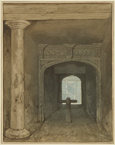 Guard House Passage, Wine Street (akvarell på papper) av Thomas Leeson the Elder Rowbotham