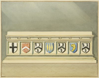 Heraldiska lager på Walter Framptons grav i St John