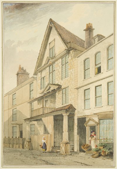 Hus i hörnet av Broad Plain och Goat Alley (akvarell på papper) av Thomas Leeson the Elder Rowbotham