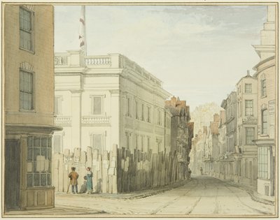 Tittar nerför Broad Street med New Council House (akvarell på papper) av Thomas Leeson the Elder Rowbotham