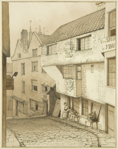 Nedre änden av Steep Street, med hus av Thomas Leeson the Elder Rowbotham