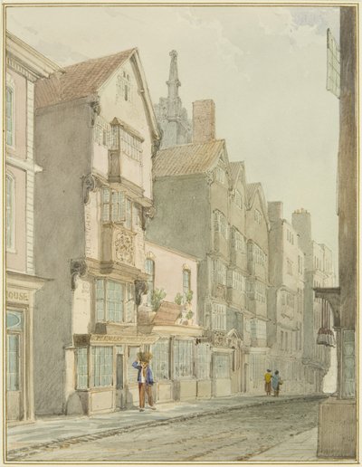 Mary-le-Port Street (akvarell på papper) av Thomas Leeson the Elder Rowbotham
