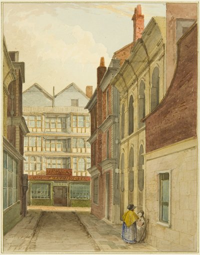 Mary-le-Port Street sett från Cheese Market (akvarell på papper) av Thomas Leeson the Elder Rowbotham