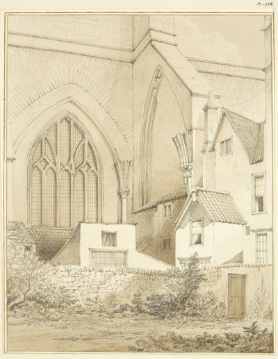 North-West Angle of Bristol Cathedral (penna och akvarell på papper) av Thomas Leeson the Elder Rowbotham