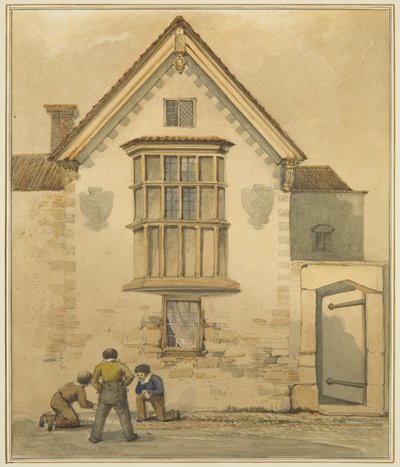Old House, kallat Palace, i Pile Street (akvarell på papper) av Thomas Leeson the Elder Rowbotham