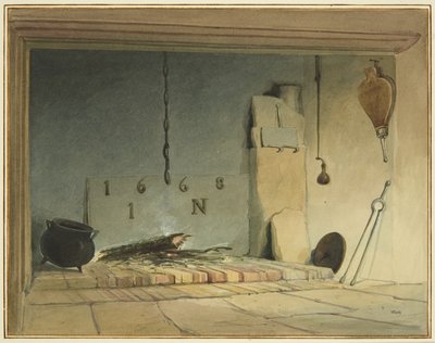 Gammal öppen spis i bondgården (del av Barr