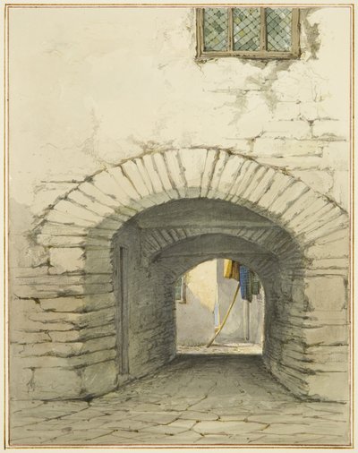 Passage Archway utanför Marsh Street (akvarell på papper) av Thomas Leeson the Elder Rowbotham