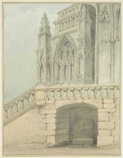 Redcliffe Conduit och en del av North Porch (akvarell på papper) av Thomas Leeson the Elder Rowbotham