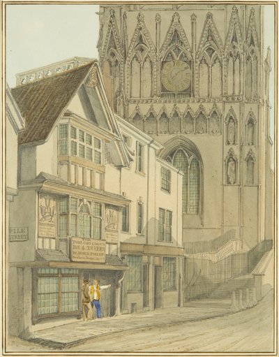 Redcliffe Tower och "Three Cups and Salmon" (akvarell på papper) av Thomas Leeson the Elder Rowbotham
