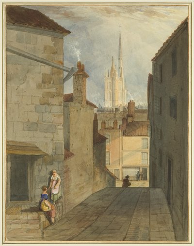 Steg från Trenchard Lane till Host Street (akvarell på papper) av Thomas Leeson the Elder Rowbotham