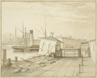 Nedsänkning av Toll House, på Prince Street Bridge, 1828 av Thomas Leeson the Elder Rowbotham