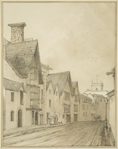 Temple Back (penna och akvarell på papper) av Thomas Leeson the Elder Rowbotham