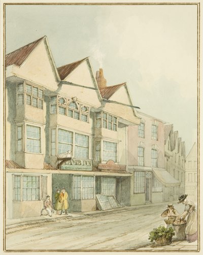 The Lamb Inn, West Street (akvarell på papper) av Thomas Leeson the Elder Rowbotham