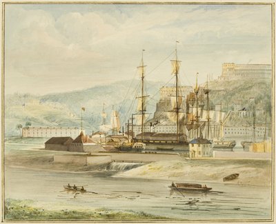 Overfall Dam, nära Floating Dock och Cumberland Basin av Thomas Leeson the Elder Rowbotham