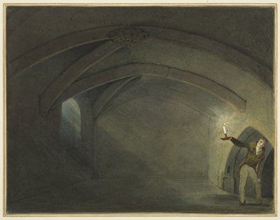 Den förmodade "kryptan av St Leonards kyrka" (akvarell på papper) av Thomas Leeson the Elder Rowbotham