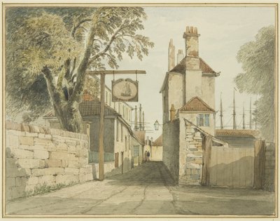 Vägen från Canons Marsh till Butts looking East (akvarell på papper) av Thomas Leeson the Elder Rowbotham