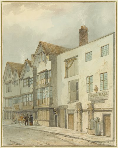 Wool Hall i Thomas Street (akvarell på papper) av Thomas Leeson the Elder Rowbotham