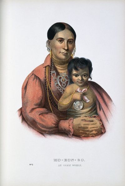 Do-Hon-Go, en Osage-kvinna av Thomas Loraine (after) McKenney