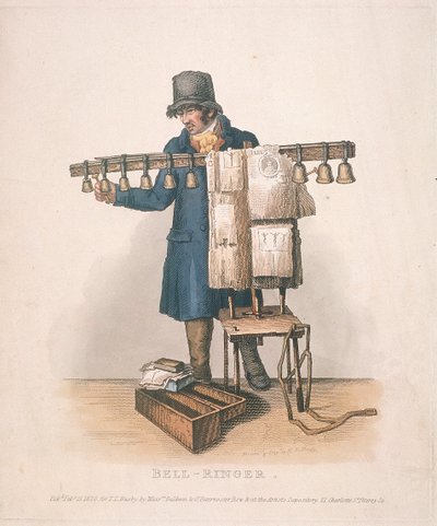 Klockare med stativ för sina klockor, 1820 av Thomas Lord Busby
