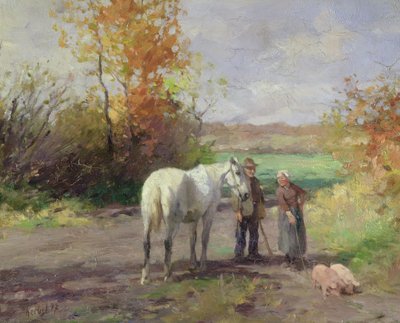 Möte på väg till fältet, 1897 av Thomas Ludwig Herbst
